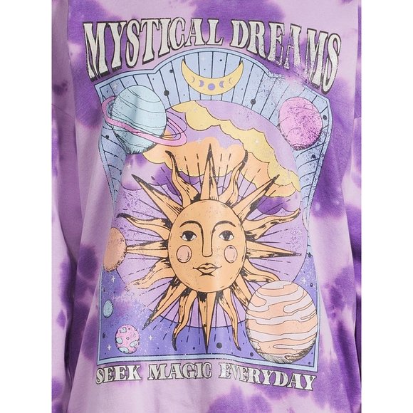 No Boundaries Juniors’ Washed Graphic Sweatshirt, Sizes XS-XXXL - Picture 5 of 5